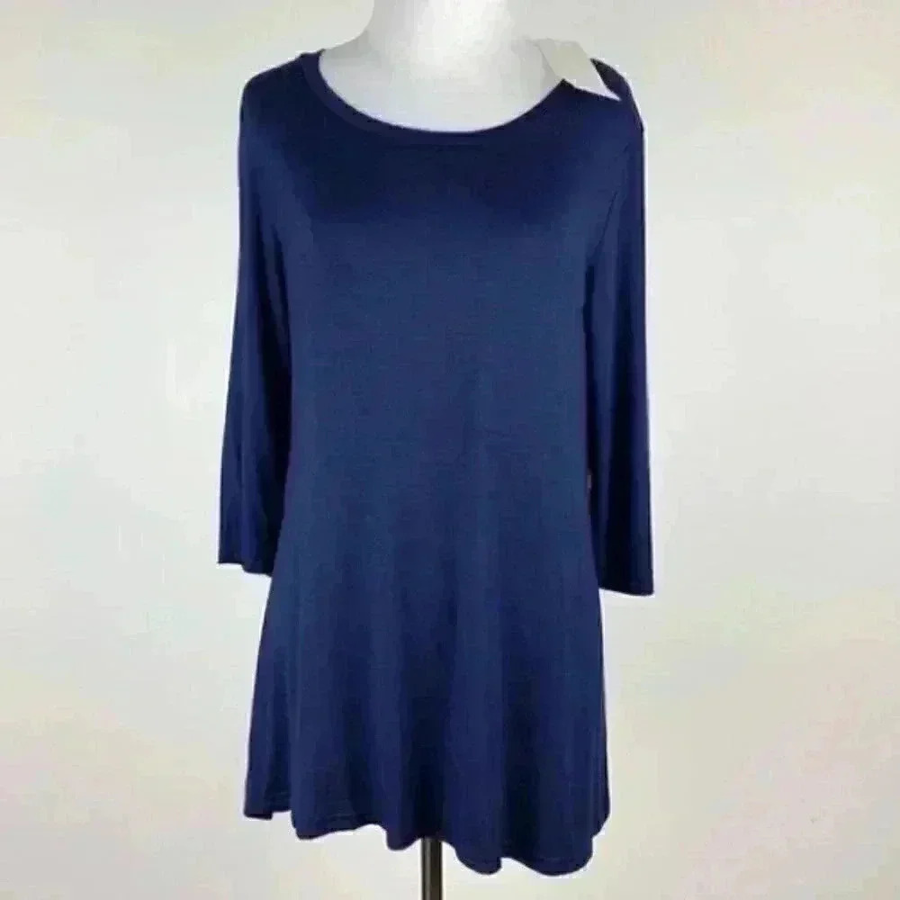 New Heathmoor womens top size S navy blue tunic